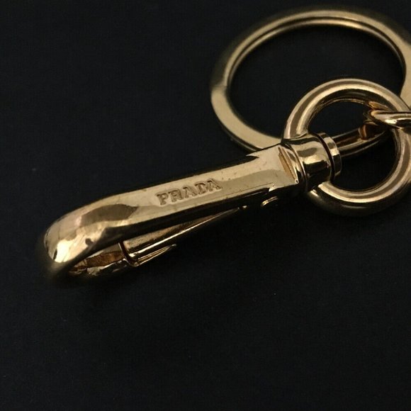 PRADA Bear Motif Gold Tone Key Ring Charm - Picture 4 of 4